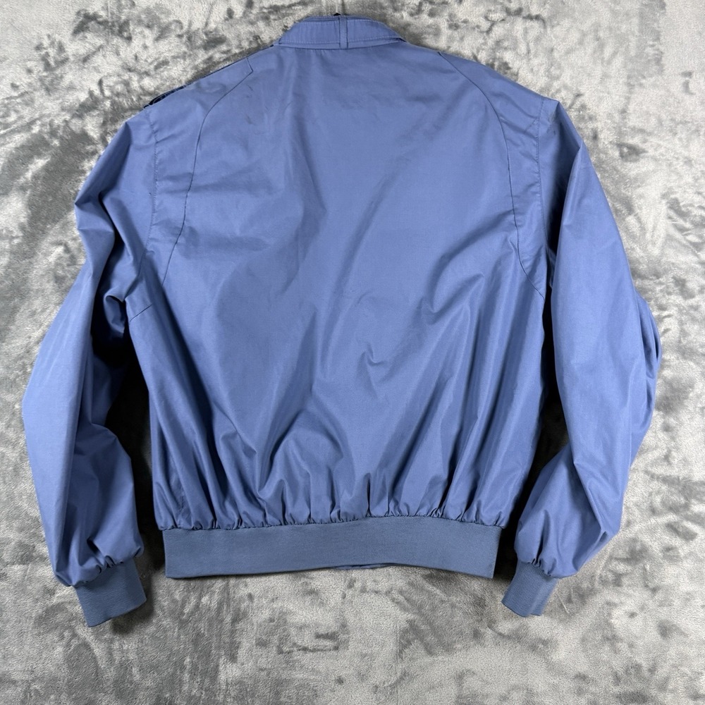 Members Only Mens Iconic Racer Jacket Blue Vintage 44L Full Zip Epaulettes - Picture 12 of 14